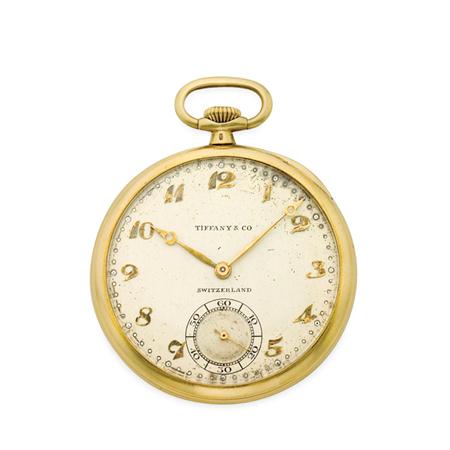 Gold Open Face Pocket Watch Tiffany 6a810