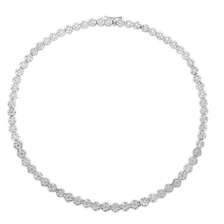 White Gold and Diamond Floret Necklace
	