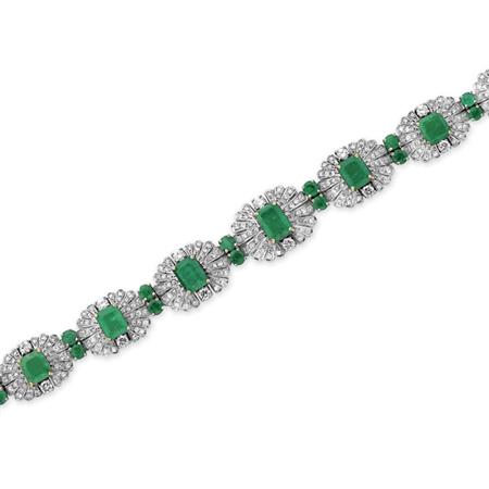 Emerald and Diamond Bracelet
	  Estimate:$2,000-$3,000