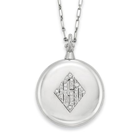 Platinum and Diamond Pendant Watch 6a82c