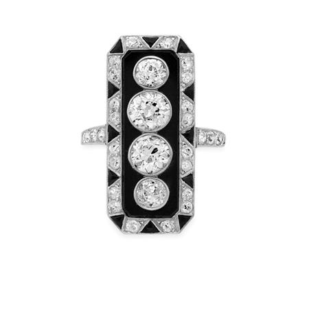Art Deco Diamond and Black Onyx 6a833