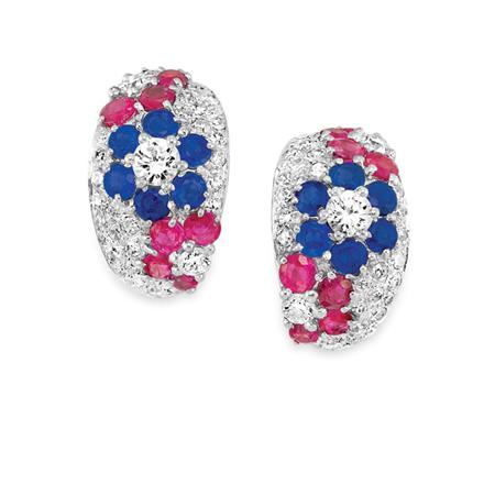 Pair of Diamond Ruby and Sapphire 6a84b