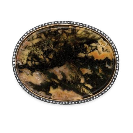 Antique Gold Platinum Moss Agate 6a852