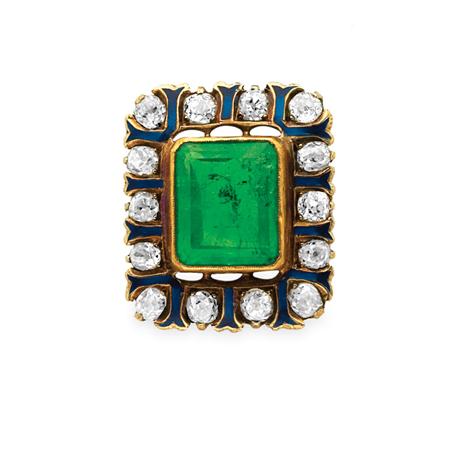 Antique Gold Emerald Diamond 6a867