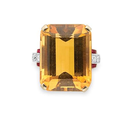 Gold Platinum Citrine Ruby and 6a875