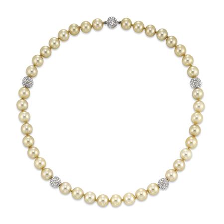 Golden Cultured Pearl and Diamond 6a887