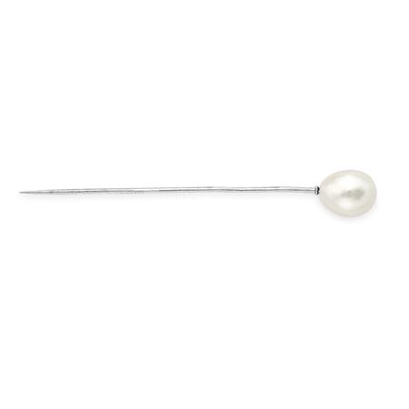 Platinum and Natural Pearl Stickpin  6a88d