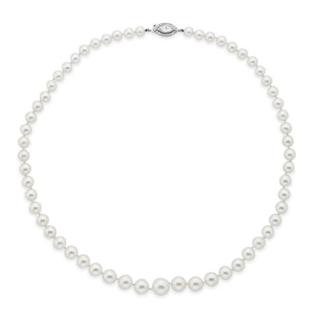 Cultured Pearl Necklace with Diamond 6a894
