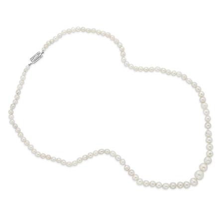 Natural Pearl Necklace with Diamond 6a896