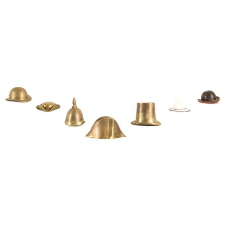 Group of Five Brass Miniature Hats  6aca1