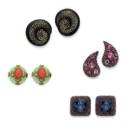 Four Pairs of Costume Earclips Estimate nbsp 50 nbsp nbsp nbsp 100 6ad44