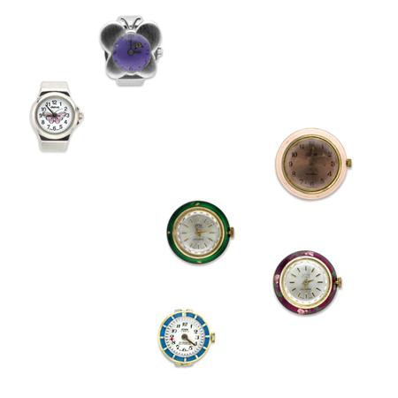 Group of Six Costume Watch Rings Estimate nbsp 30 nbsp nbsp nbsp 40 6ad48