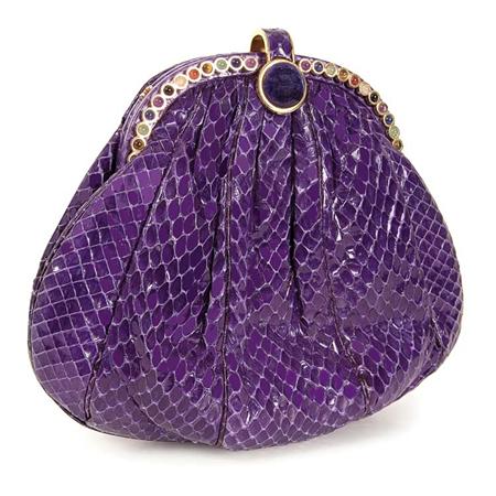 Judith Leiber Purple Karung Purse
	Estimate: $200  - $300