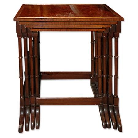 Regency Style Mahogany and Burl Wood 6adda