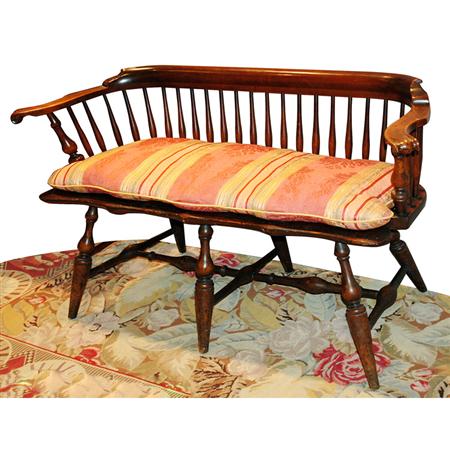 Windsor Turned Mahogany Settee  6addd