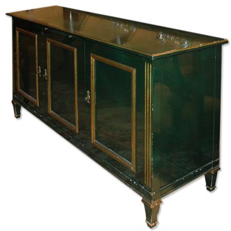 Gilt and Green Painted Credenza  6adec