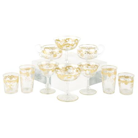 Baccarat Style Gilded Glass Stemware 6ae24