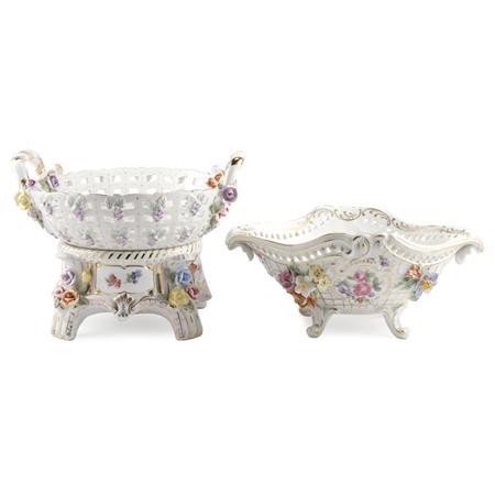 Two Dresden Floral Decorated Porcelain