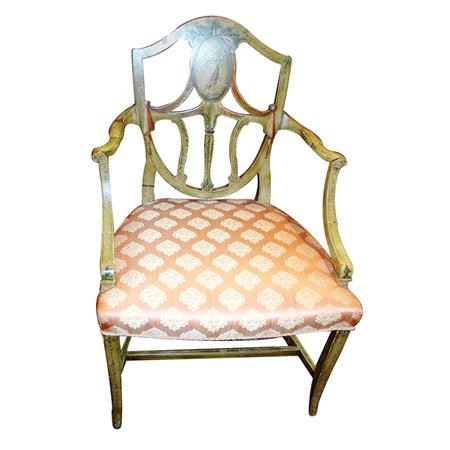 Edwardian Painted Shield Back Armchair
	