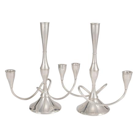 Pair of International Silver Three-Light