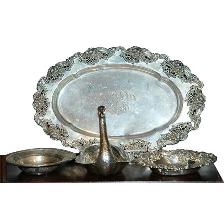 Group of Four Silver Trays
	  Estimate:$500-$700