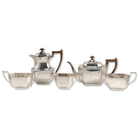 English Silver Five-Piece Tea and