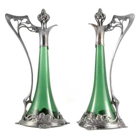 Pair of Art Nouveau Style Silver