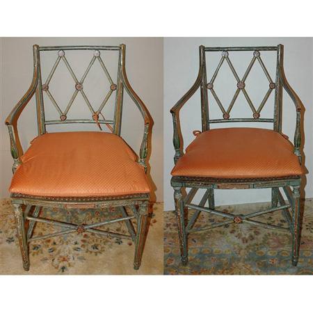 Pair of Regency Style Painted Armchairs  6aead