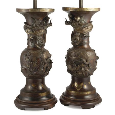 Pair of Japanese Bronze Vases
	