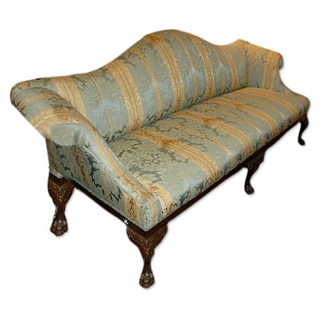 George III Style Upholstered Mahogany