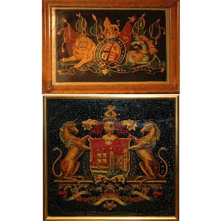 Pair of Painted Armorial Crests  6aec7