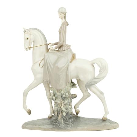 Lladro Figure of a Horse and Female