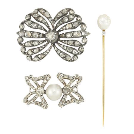 Two Antique Diamond Brooches and 6ab2b