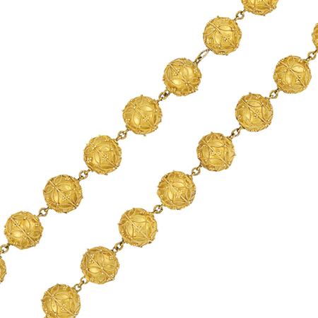 Etruscan Revival Gold Bead Necklace  6ab39