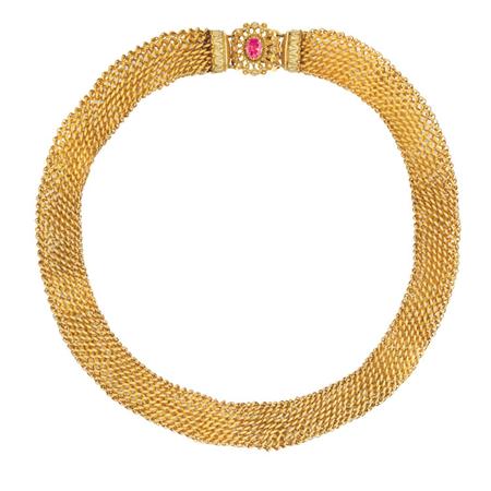 Antique Gold Mesh Necklace
	  Estimate:$800-$1,200