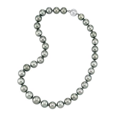 Gray Cultured Pearl Necklace  6ab61