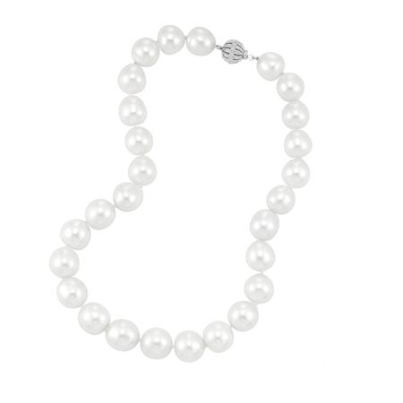 Cultured Pearl Necklace with White Gold