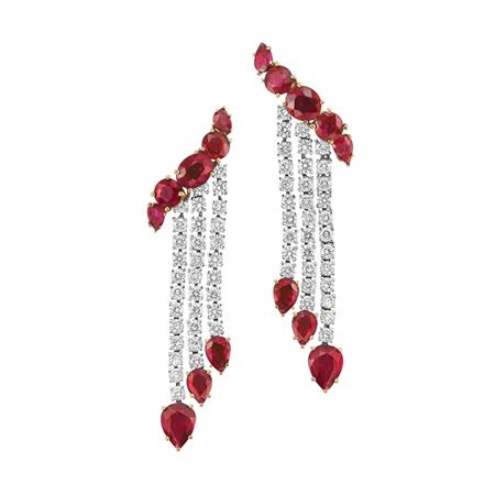 Pair of Ruby and Diamond Fringe 6ab68