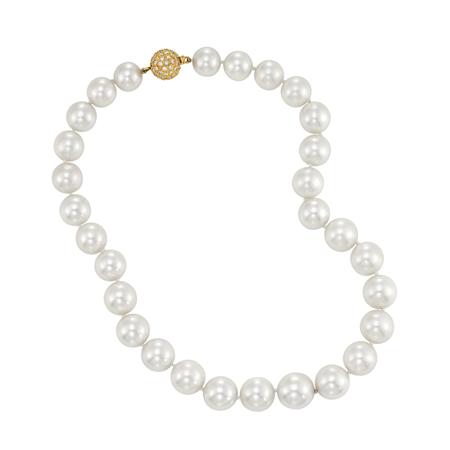 Cultured Pearl Necklace with Diamond 6ab6a