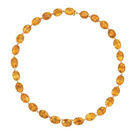 Gold and Citrine Necklace Estimate 1 800 2 400 6ab70