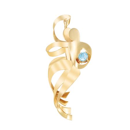 Gold and Aquamarine Brooch Trabert 6ab77