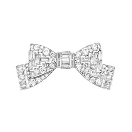 Art Deco Diamond Bow Brooch Cartier  6ab8f