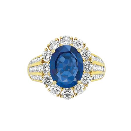 Gold Sapphire and Diamond Ring  6ab98