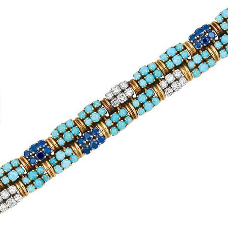 Gold Turquoise Sapphire and Diamond 6aba9