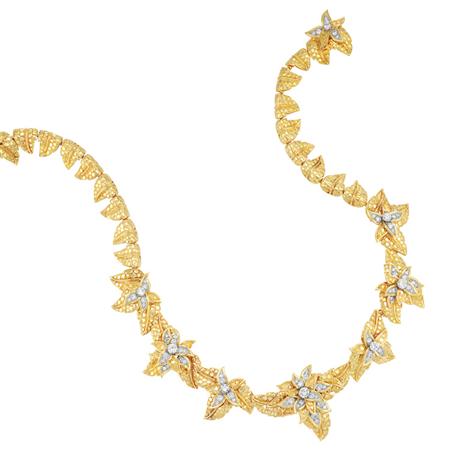 Gold, Platinum and Diamond Necklace,