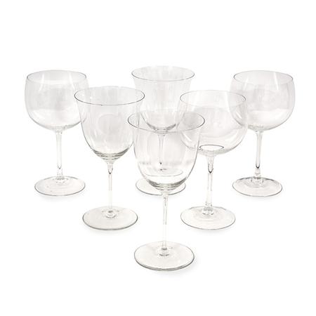 Set of Eleven Glass Water Goblets; Together