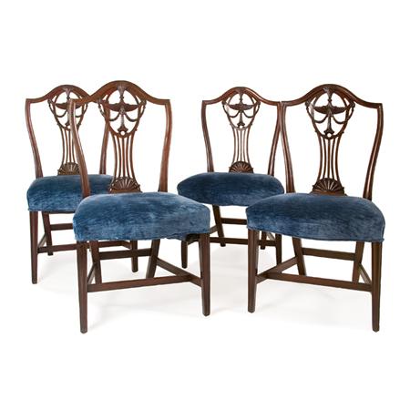 Set of Four Federal Mahogany Upholstered 6ac12