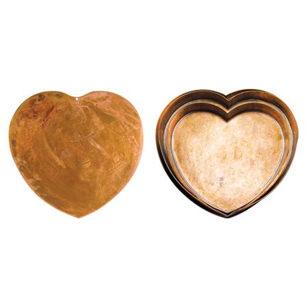 Group of Five Copper Heart-Form