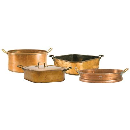 Group of Four Copper Pots and Pans
	Estimate: $200  - $300