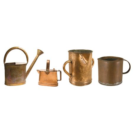 Group of Four Copper Watering Cans 6ac34